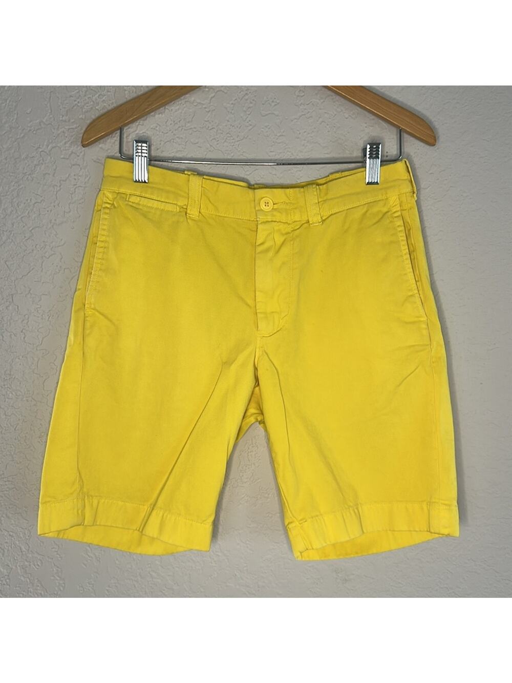 J. Crew Cotton Yellow Stanton Twill Men's Shorts Size 29 Preppy Summer Vacation
